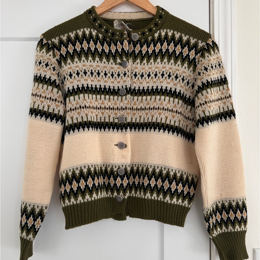 Vintage wool fisherman’s cardigan
